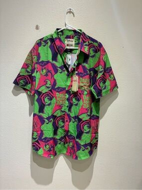 NWT Disney x RSVLTS Oogie Boogie Bash 2025 KUNUFLEX Button Down Shirt - XL